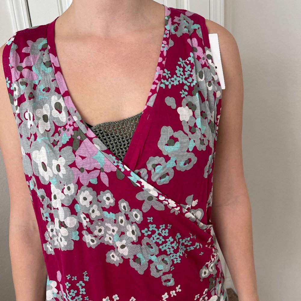 NWT VTG M Missoni Italy Floral Wrap Tank Top Crochet Bib Blouse US 10 MSRP $425